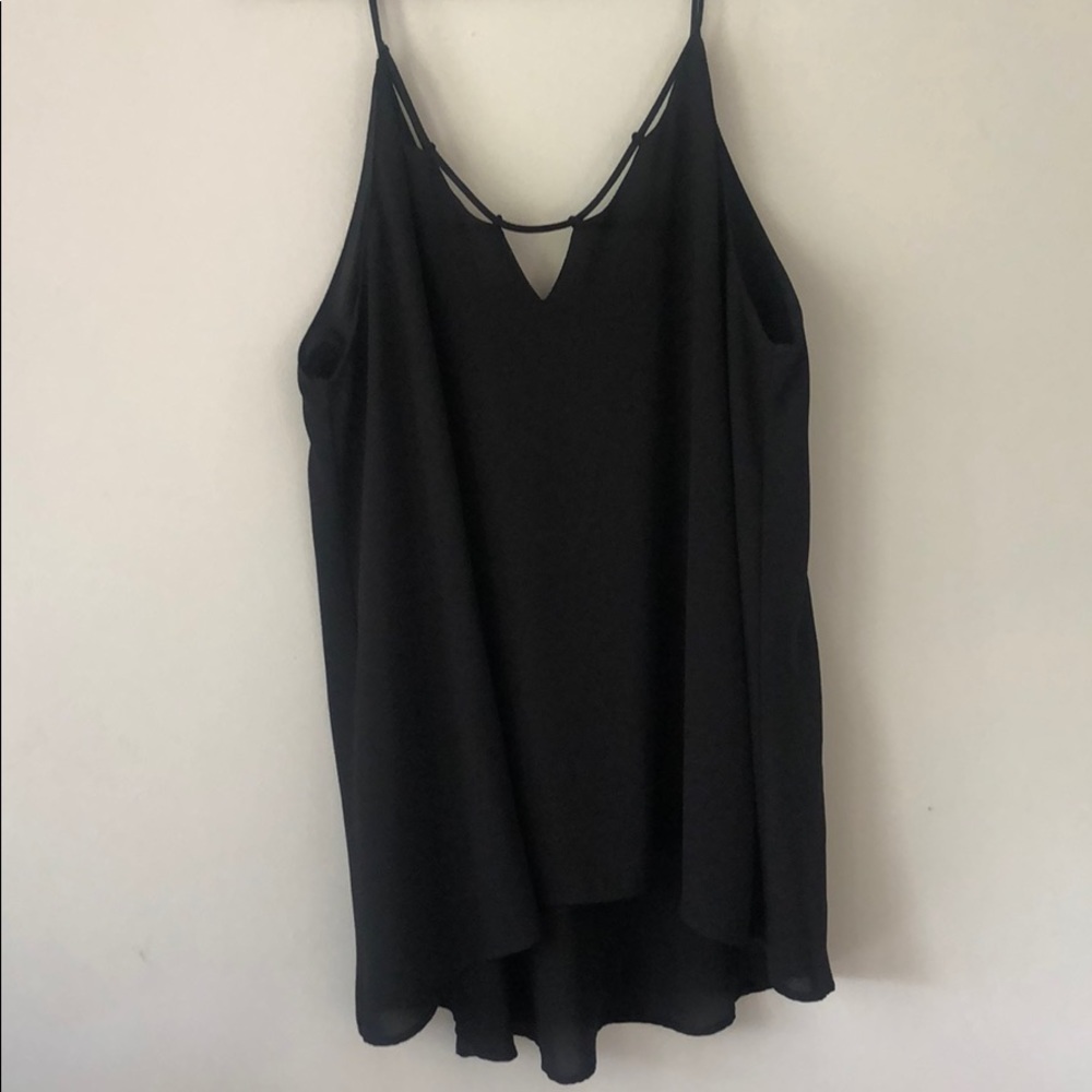 Lush Black Chiffon Tank